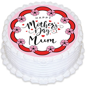 Mothers Day Round Edible Cake Topper