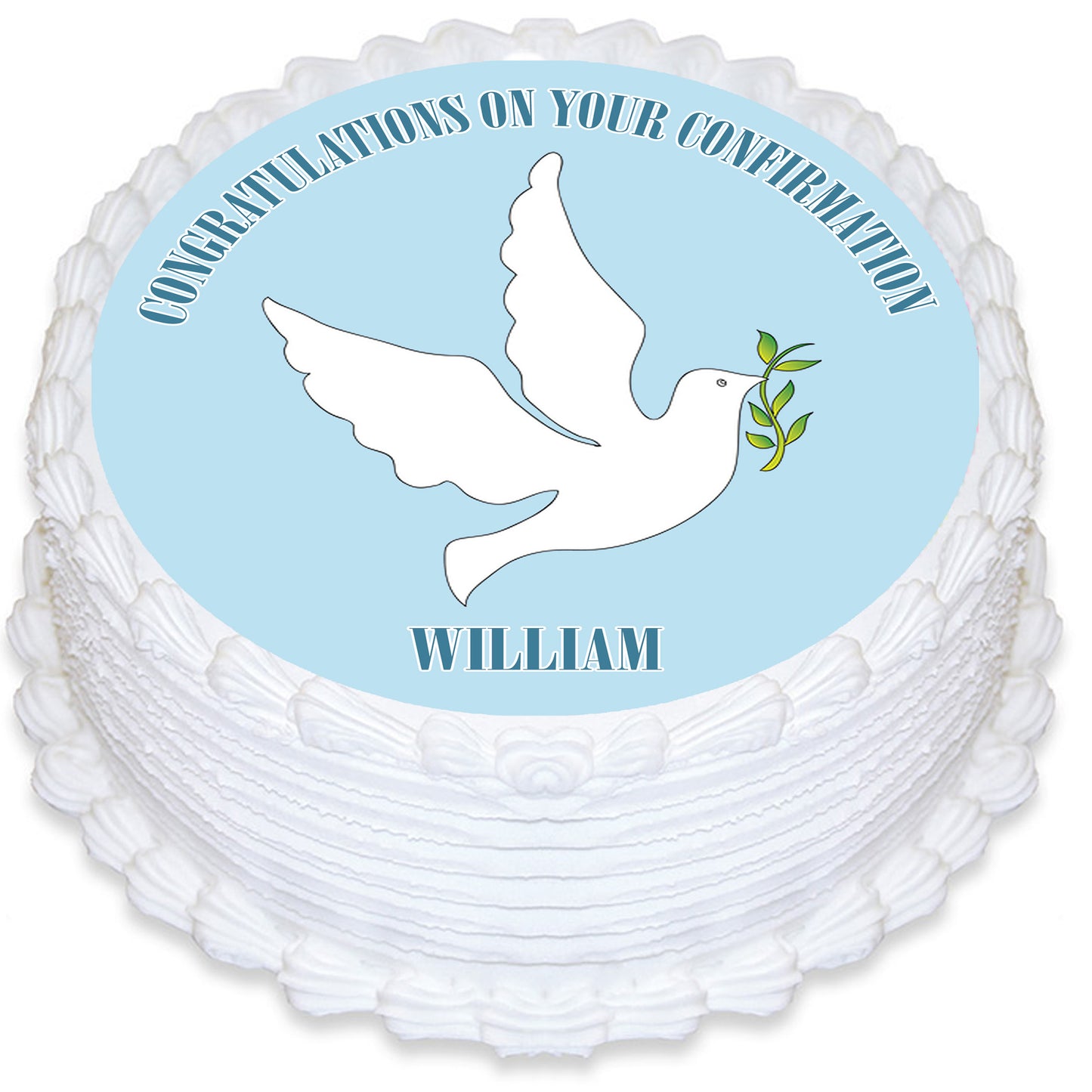 Confirmation Round Edible Cake Topper