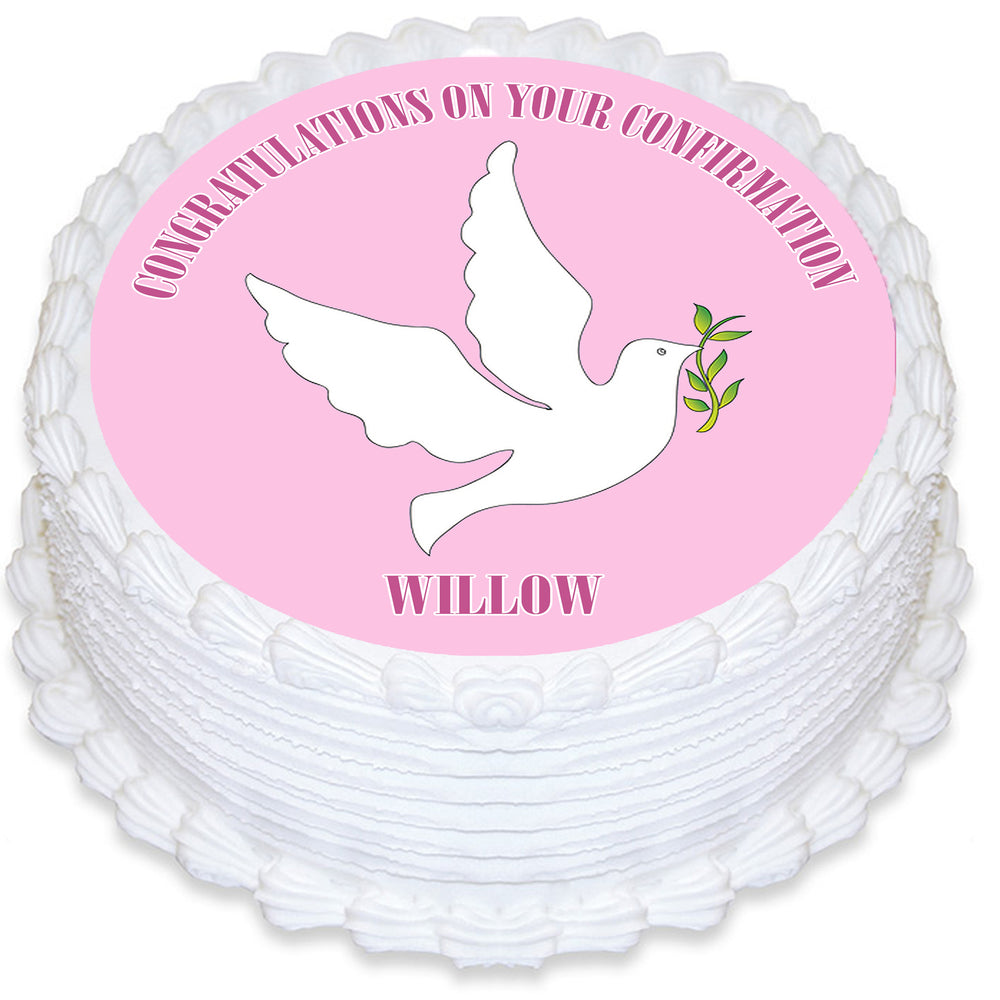 Confirmation Round Edible Cake Topper