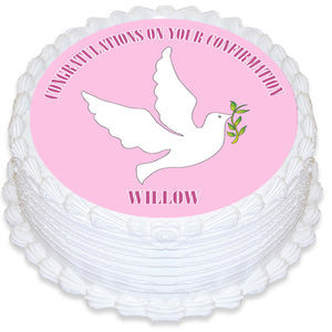 Confirmation Round Edible Cake Topper