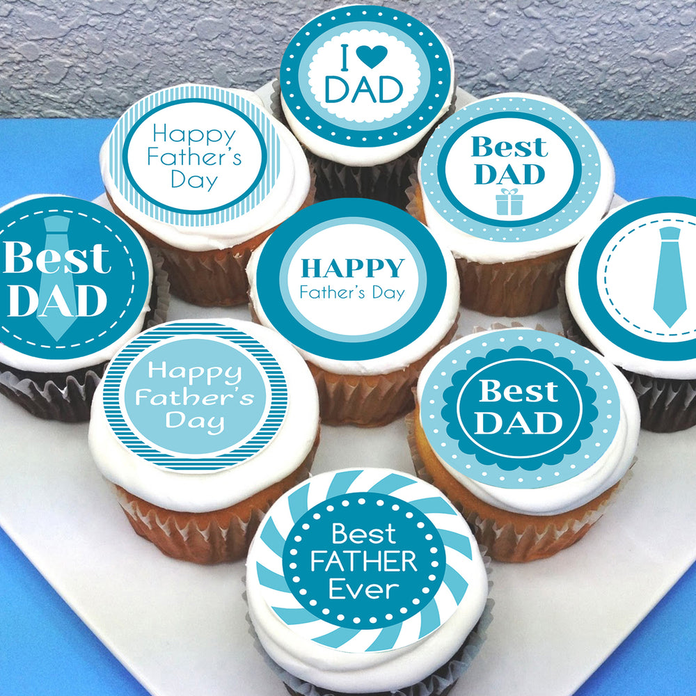 Fathers Day Dad Edible Cupcake Toppers