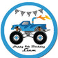 Monster Truck Round Edible Cake Topper