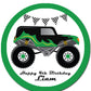 Monster Truck Round Edible Cake Topper