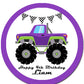 Monster Truck Round Edible Cake Topper