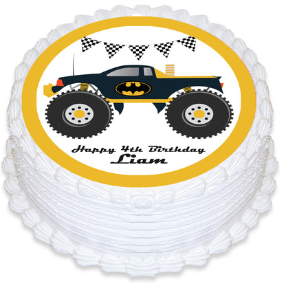 Monster Truck Round Edible Cake Topper