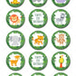 Jungle Animal Safari Pre-cut Edible Icing Cupcake or Cookie Toppers