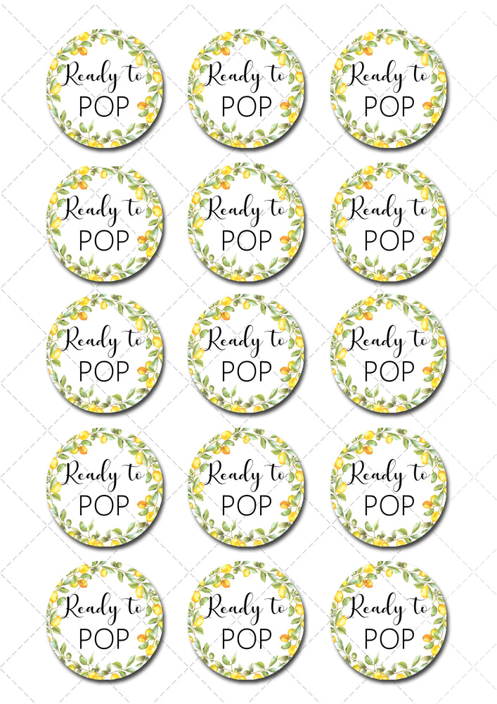 Ready To Pop Lemon Baby Shower Pre-cut Edible Icing Cupcake or Cookie Toppers