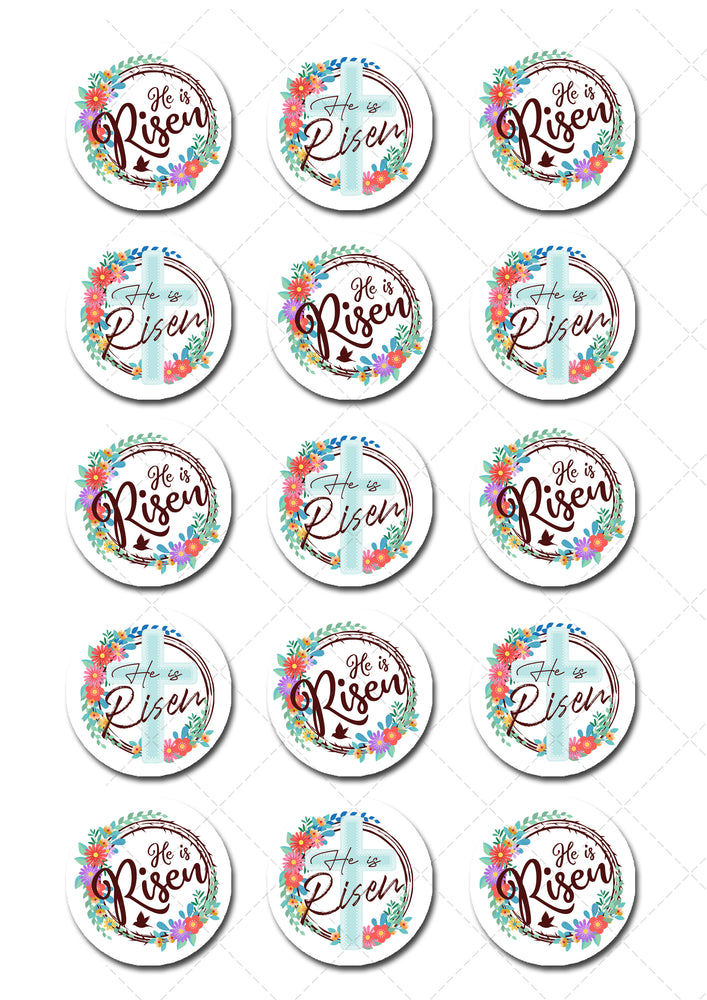 Easter Religious Pre-cut Edible Icing Cupcake or Cookie Toppers