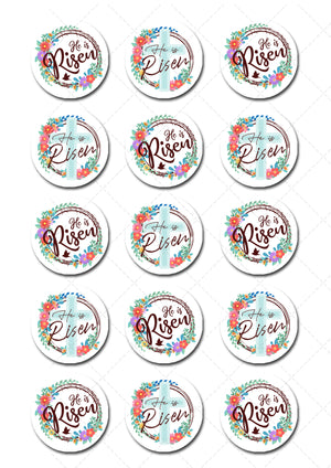 Easter Religious Pre-cut Edible Icing Cupcake or Cookie Toppers
