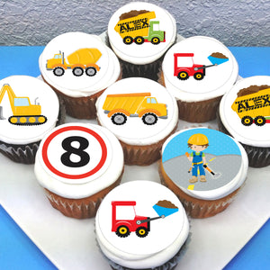 Construction Themed Edible Cupcake Toppers