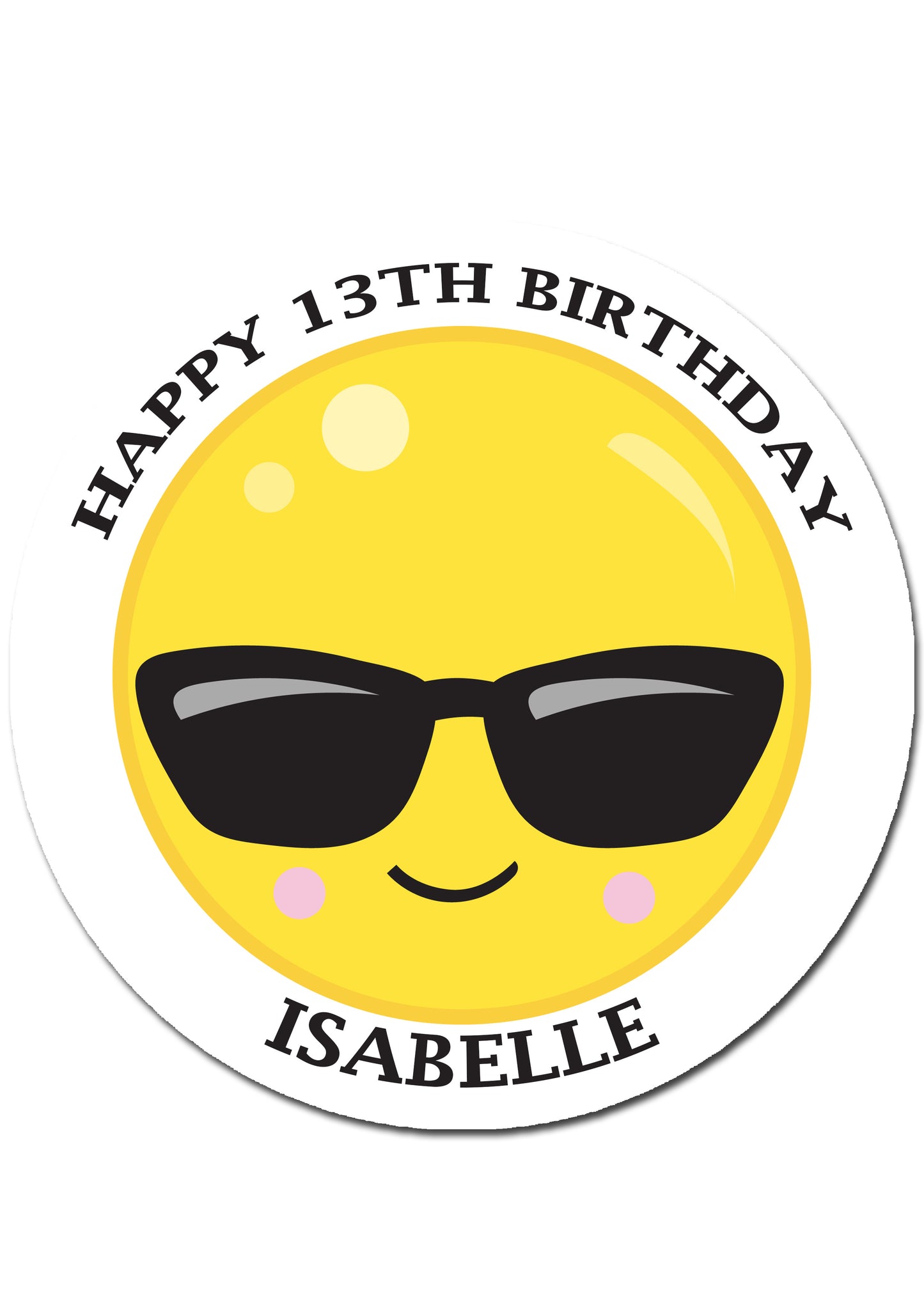 Emoji Themed Round Edible Cake Topper