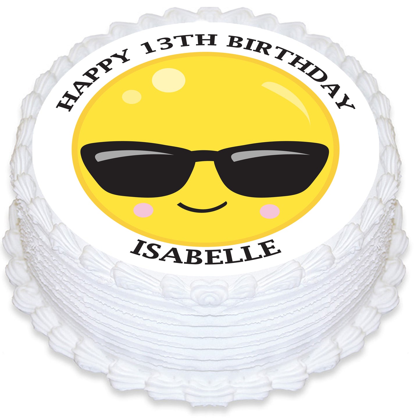 Emoji Themed Round Edible Cake Topper