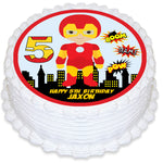 Ironman Round Edible Cake Topper