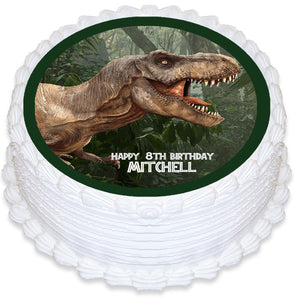 Dinosaur Round Edible Cake Topper