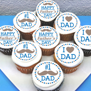 Fathers Day Dad Edible Cupcake Toppers