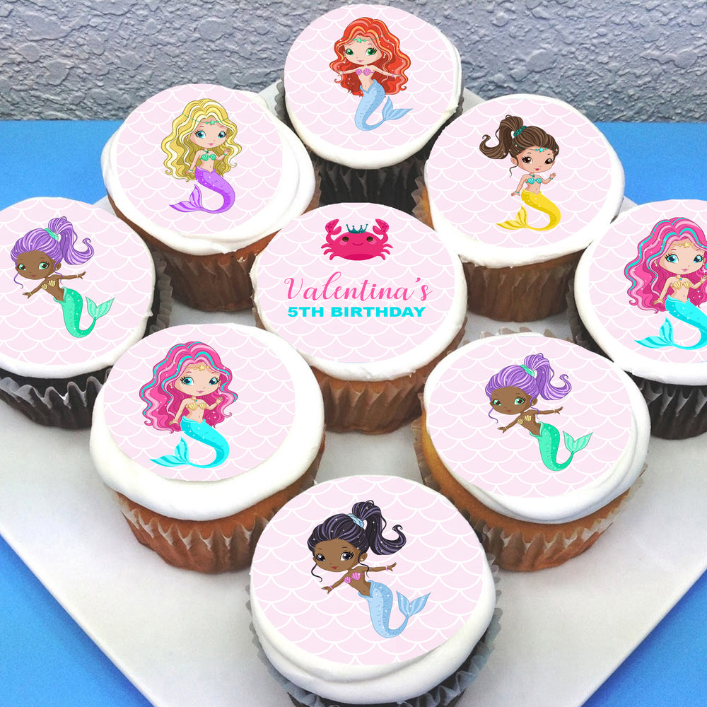 Mermaid Edible Cupcake Toppers