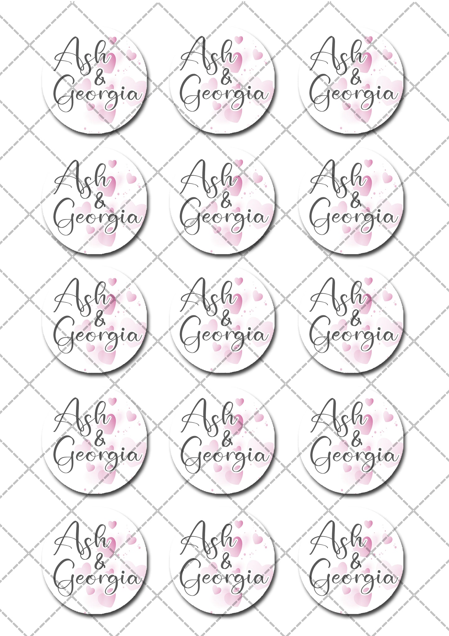 Engagement Wedding Pre-cut Edible Icing Cupcake or Cookie Toppers