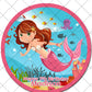 Mermaid Under The Sea Round Edible Cake Topper