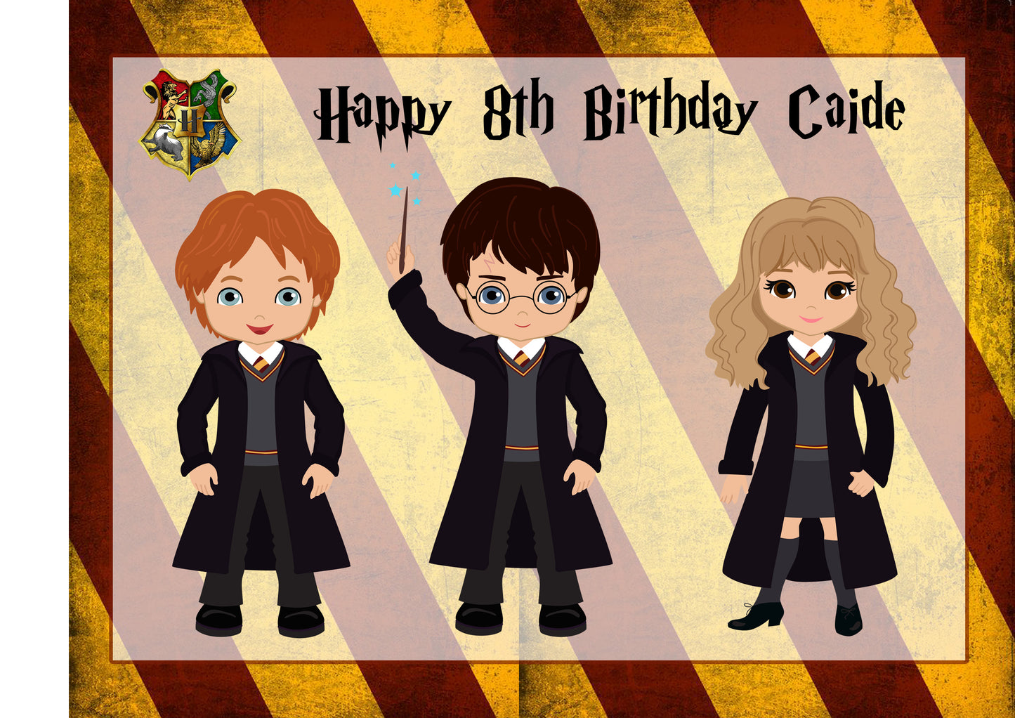 Harry Potter Inspired Rectangle Edible Icing Cake Topper
