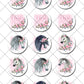 Floral Flower Horse Pre-cut Edible Icing Cupcake or Cookie Toppers