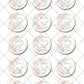 Floral Wreath Birthday Pre-cut Edible Cupcake or Cookie Toppers