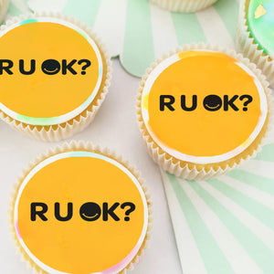 RUOK Pre-cut Edible Icing Cupcake or Cookie Toppers
