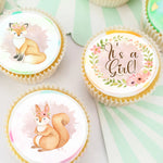 Woodland Animals Pre-cut Edible Cupcake or Cookie Toppers