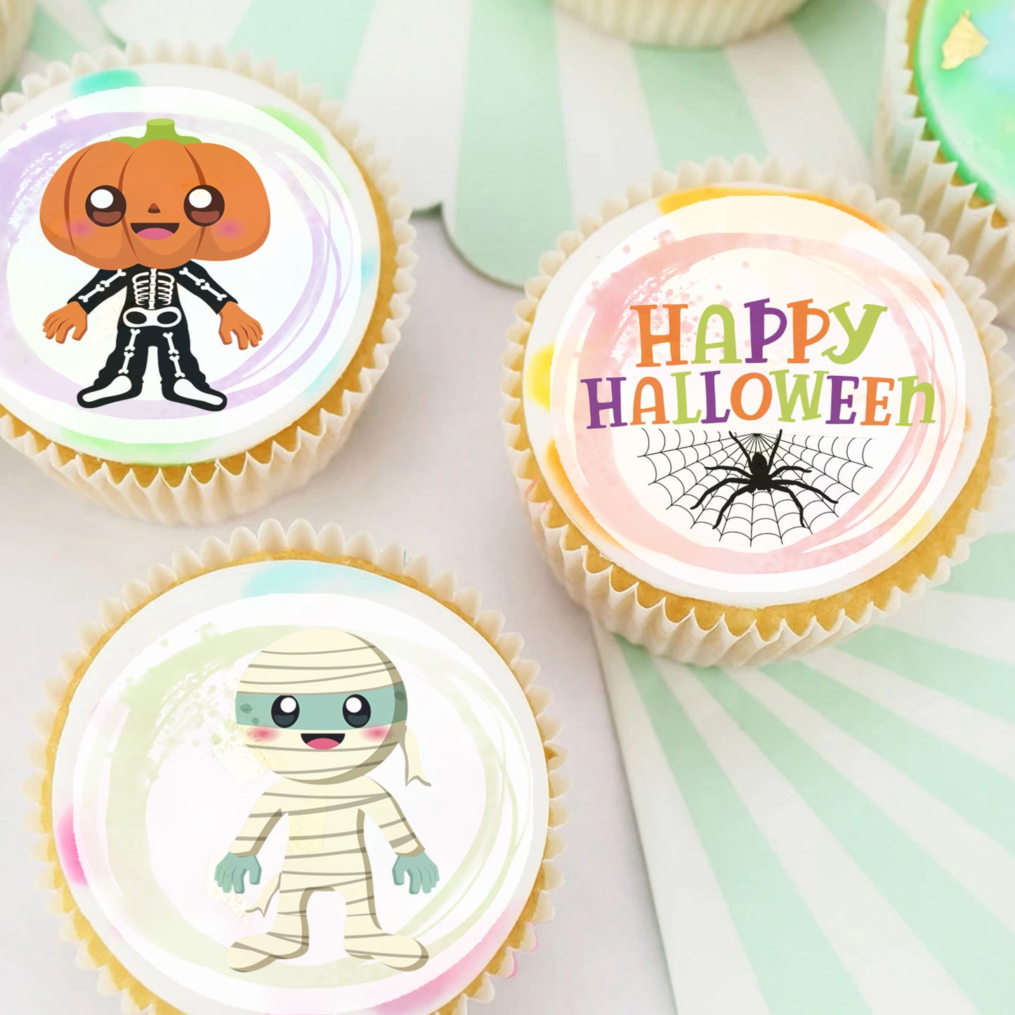 Halloween Pre-cut Edible Icing Cupcake or Cookie Toppers