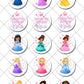 Princesses Disney Pre-cut Edible Cupcake or Cookie Toppers