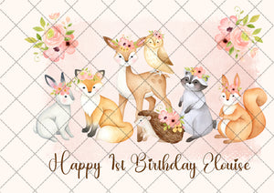 Woodland Animals Personalised Edible Cake Topper