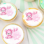 Baby Girl Shower Pre-cut Edible Cupcake or Cookie Toppers