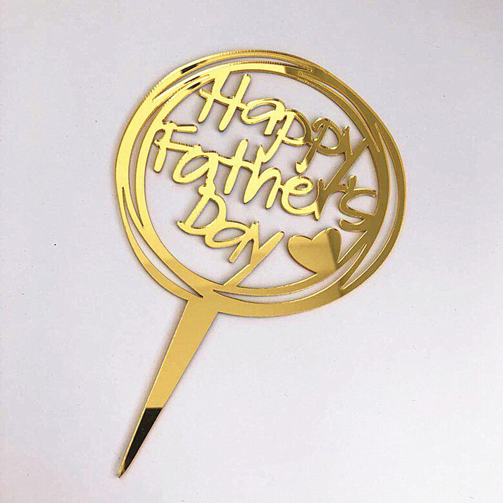 Happy Fathers Day Round Acrylic Cake Topper
