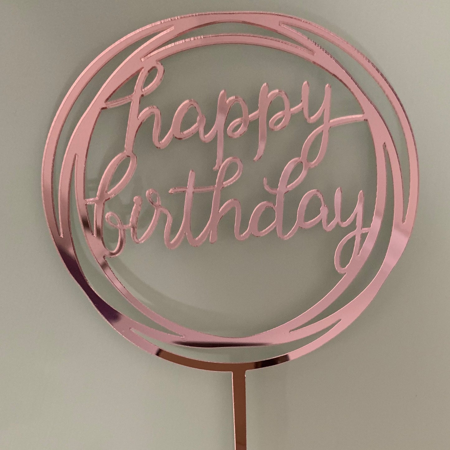 Happy Birthday Round Acrylic Cake Topper
