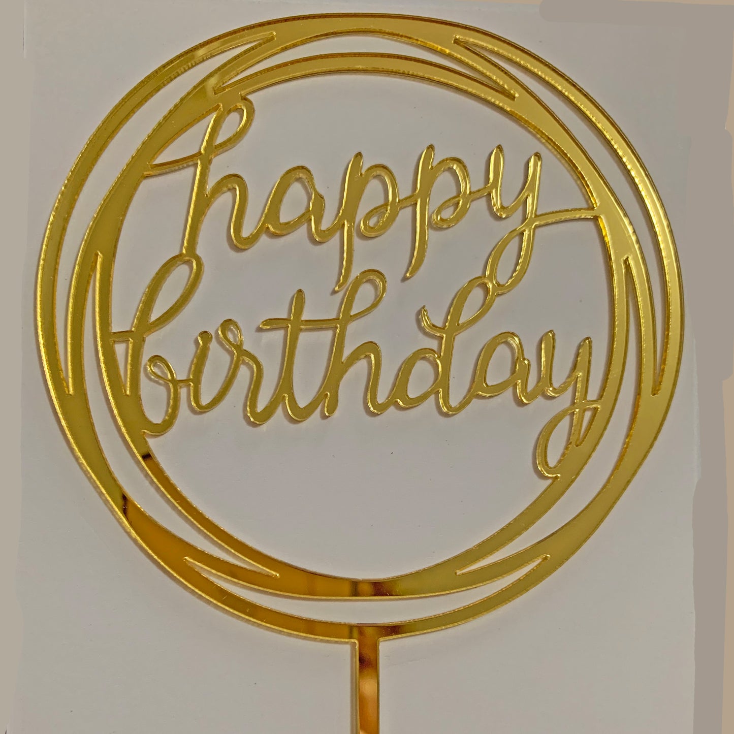 Happy Birthday Round Acrylic Cake Topper