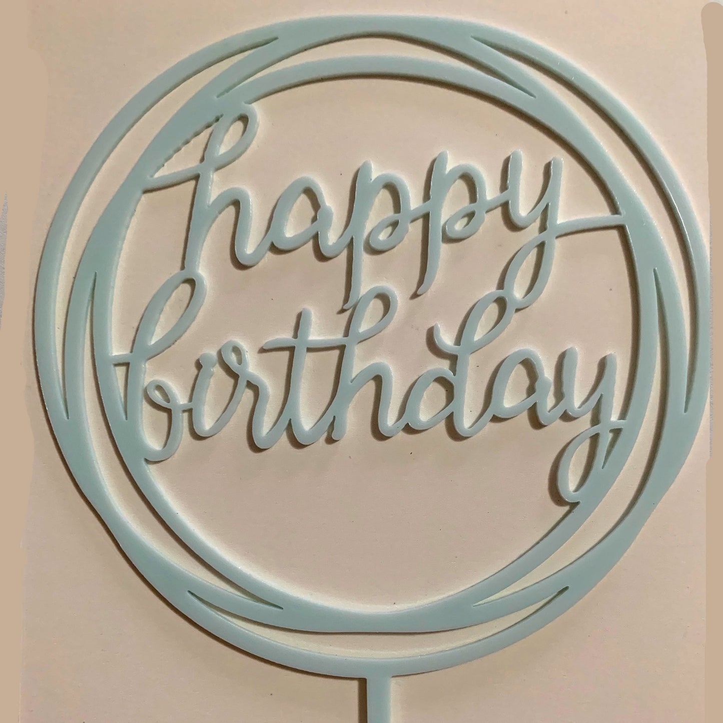 Happy Birthday Round Acrylic Cake Topper