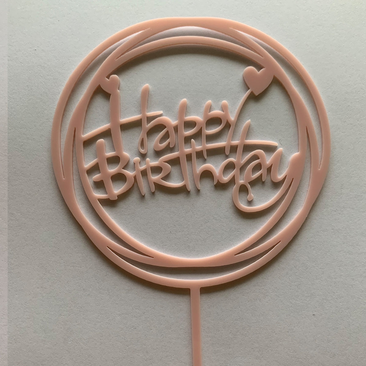 Happy Birthday Round Acrylic Cake Topper With Hearts Deezee Designs 6332