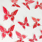 Red Metallic Shimmery Paper Butterflies - Set of 12