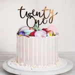 Twenty One Mirror Acrylic Birthday Cake Topper