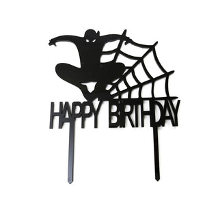 Spiderman Black Acrylic Cake Topper