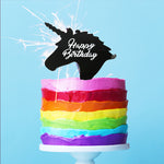 Unicorn Black Acrylic Cake Topper