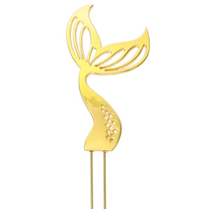 Mermaid Tail Gold Plated Metal Cake Topper
