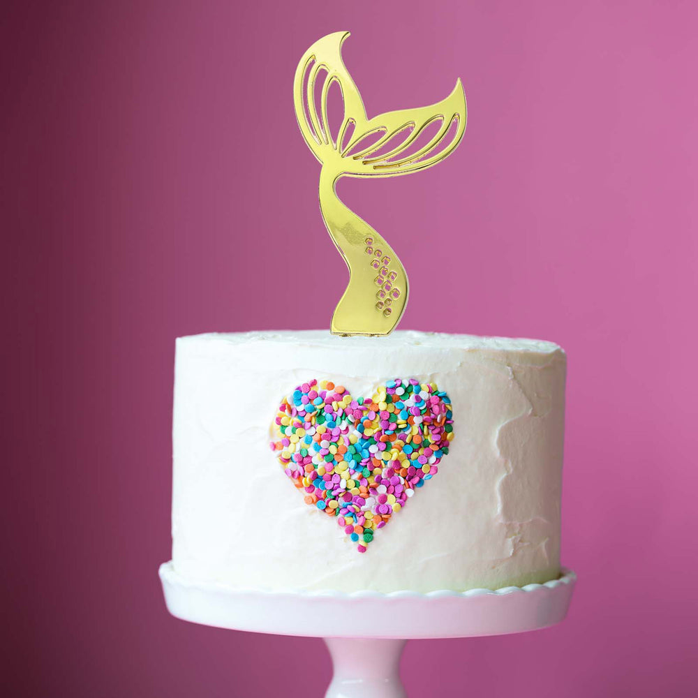 Mermaid Tail Gold Plated Cake Topper
