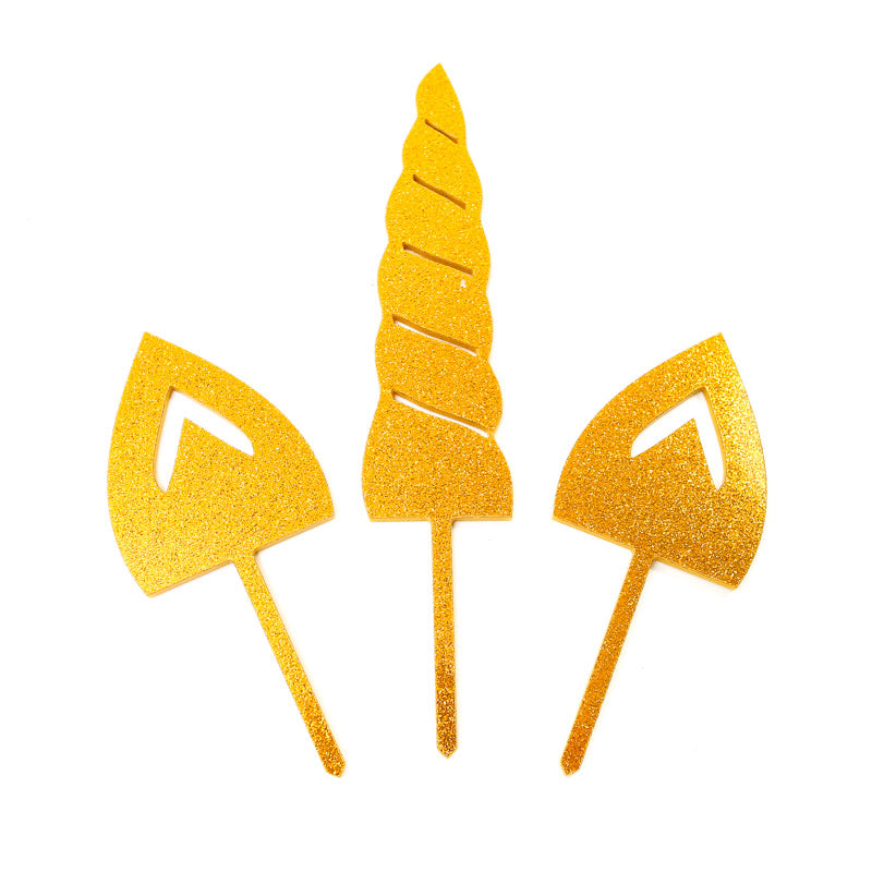 Unicorn Gold Glitter Acrylic Cake Topper