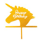 Unicorn Gold Glitter Acrylic Cake Topper