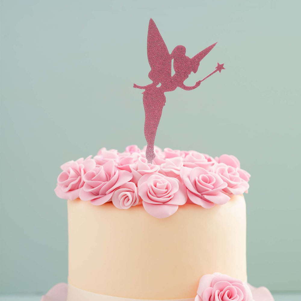 Fairy Pink Glitter Acrylic Cake Topper