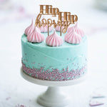 Hip Hip Hooray Rose Gold Metal Cake Topper