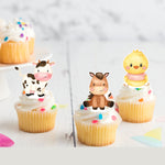 Farmyard Animals Pre-cut Edible Stand-Up Wafer Card Cupcake Toppers