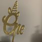 Number One Unicorn Mirror Acrylic Cake Topper