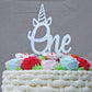 Number One Unicorn Mirror Acrylic Cake Topper