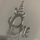 Number One Unicorn Mirror Acrylic Cake Topper